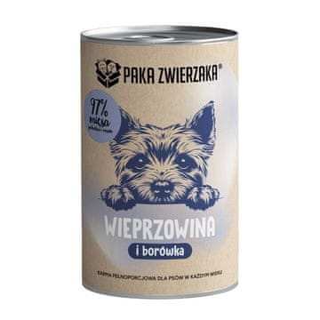 Paka Zwierzaka mokra hrana za pse sa svinjetinom i borovnicama 400 g