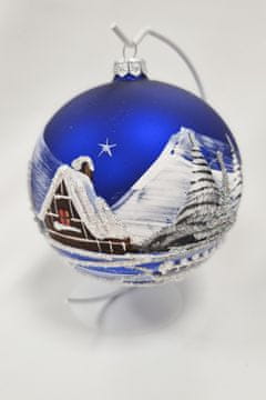Eli Mat plava božićna kugla na stalku 80