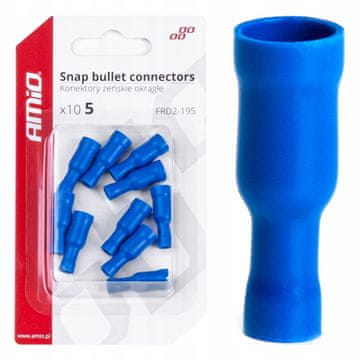 Izolirani ženski okrugli cilindrični konektori 5 mm 1,5-.25 mm2 15A 10 kom.