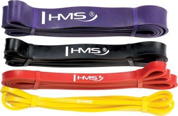 Set traka za otpor HMS GU05 4 kom. za fitness trening, rehabilitaciju, power band