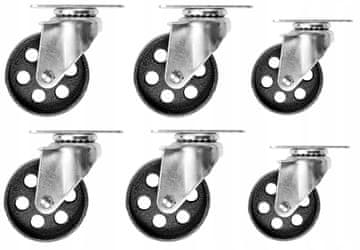 KOTAČ ZA DIZALICU 360° OTOČNI SET OD 6 DIJELOVA 2x75mm 4x88mm