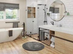 AmeliaHome Morko okrugli tepih 80 cm tamno sivi mekani dekorativni moderni