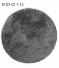 AmeliaHome Morko okrugli tepih 80 cm tamno sivi mekani dekorativni moderni