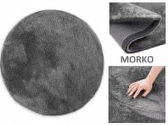 AmeliaHome Morko okrugli tepih 80 cm tamno sivi mekani dekorativni moderni