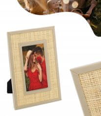 AmeliaHome Okvir za fotografije 19 x 24, pleteni boho ukras, podesiv