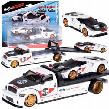 JOKOMISIADA Maisto metalni auto set s ravnom platformom Ford GT Heritage 2021 1:64 ZA5957