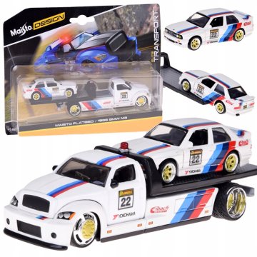 JOKOMISIADA Maisto licencirani metalni automobili 1:64 s ravnom platformom i BMW M3 1988 ZA5958