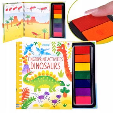 Kreativna knjiga za slikanje prstima DINOSAURI 64 stranice 7 boja AP0048