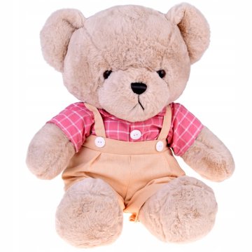 JOKOMISIADA Medvjedić - bež Filip 58 cm u ružičastoj VINTAGE majici ZA5923 A