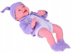 JOKOMISIADA Nasmijana lutka beba 40 cm, lutka beba, ljubičasti džemper ZA5321