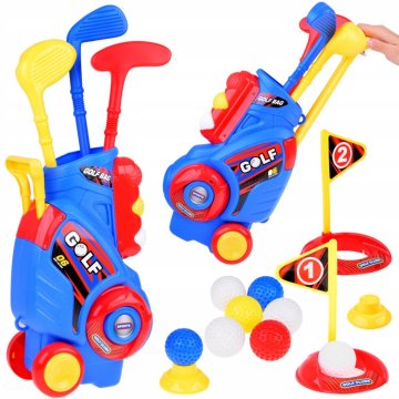 JOKOMISIADA Set za mini golf s palicama, lopticama i postoljem na kotačima za djecu SP0804