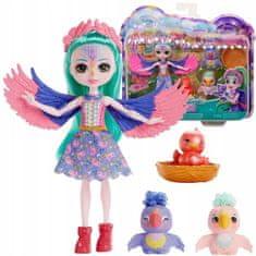 Enchantimals Filia Finch lutka i slatka obitelj papiga ZA5089
