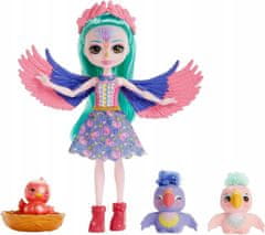 Enchantimals Filia Finch lutka i slatka obitelj papiga ZA5089