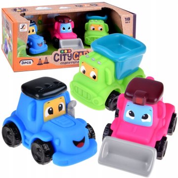 JOKOMISIADA Set mekanih automobila, 3 komada, traktor, buldožer, kiper kamion, 18M+ ZA4737B