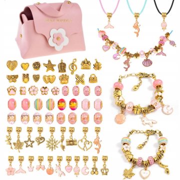JOKOMISIADA Set za izradu narukvica PERLI PRIVJESAKA CHARMS + torbica ZA4692