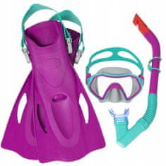 Bestway set za ronjenje s maskom i perajama RUŽIČASTI 7+ 25046