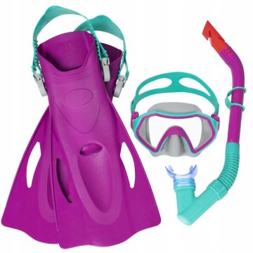Bestway set za ronjenje s maskom i perajama RUŽIČASTI 7+ 25046