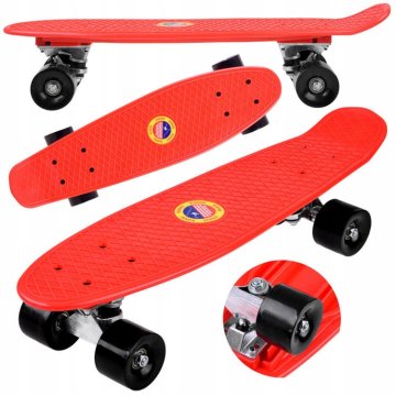 JOKOMISIADA FISZKA skateboard za djecu do 50 kg CRVENA SP0575