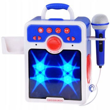 JOKOMISIADA Plavi Boombox glazbeni zvučnik za djecu s mikrofonom IN0167