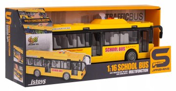 RAMIZ Žuti autobus sa svjetlima i zvukom ima realističan izgled 1:16