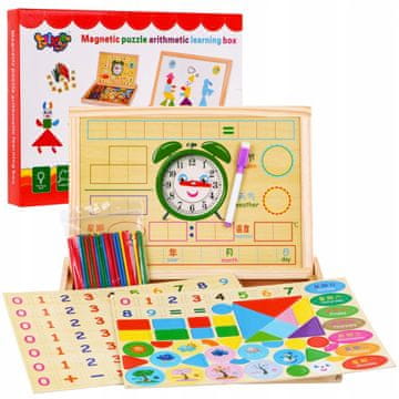 RAMIZ Drvena magnetska ploča za djecu 3+ edukativni set + pribor