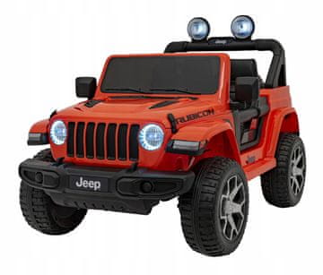 JEEP Wrangler Rubicon dječja autosjedalica na baterije, narančasta + daljinski upravljač prednji