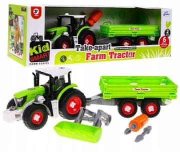 RAMIZ Rastavljeni traktor s prikolicom za djecu 3+ Odvijač + Odvijač vijci