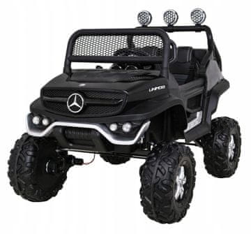 MERCEDES Benz Unimog za djecu crni + terenski 4x4 sigurnosni pojasevi