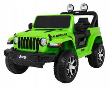 RAMIZ Jeep Wrangler Rubicon dječji auto na baterije, zeleni + daljinski upravljač + MP3 radio