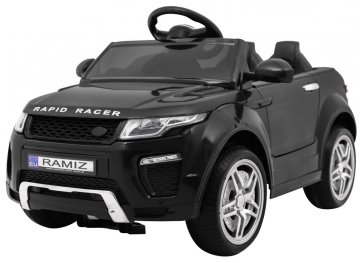 RAMIZ Električni automobil Rapid Racer za djecu, crni SUV + audio ploča s daljinskim upravljačem