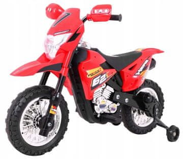 RAMIZ Cross motocikl za djecu na baterije, crveni + pomoćni kotači
