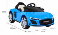 Audi R8 LIFT automobil na baterije, plavi + daljinski upravljač + EVA kotači + MP3