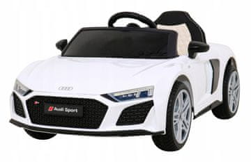 RAMIZ Audi R8 LIFT automobil na baterije bijeli + indikator punjenja daljinskog upravljača