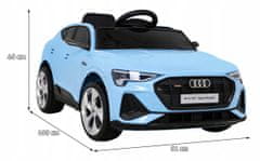 Audi E-Tron Sportback za djecu plavi + daljinski upravljač + 4x4 baterija