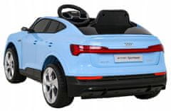 Audi E-Tron Sportback za djecu plavi + daljinski upravljač + 4x4 baterija