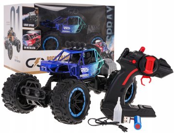 RAMIZ REAL ROCK Crawler s funkcijom dima na daljinsko upravljanje plave boje