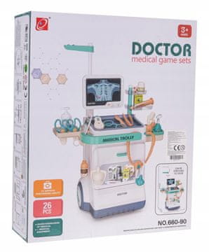 Liječnički komplet s EKG-om + priborom, plavi