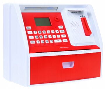 RAMIZ Kasica-bankomat s karticom i PIN-om za djecu 3+, crvena, interaktivna