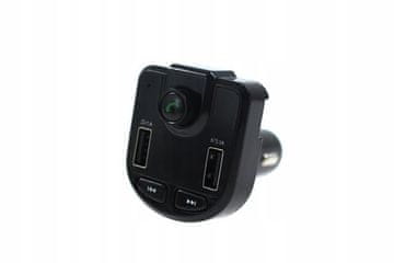 Bluetooth FM odašiljač 12-24V 2xUSB 3.1A voltmetar