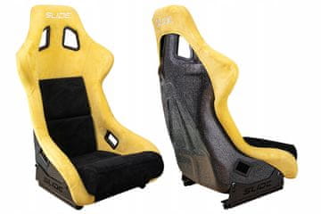 SLIDE KS2 Premium sportska stolica crno-žuta baršunasta crna glitter