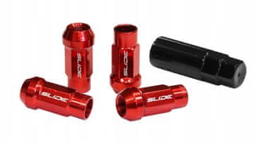 JDM SLIDE matice Čelik M12x1.5 46mm Crvene