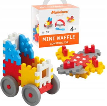 MARIOINEX Mini kocke za gradnju u obliku vafla - plavi set od 35 komada.