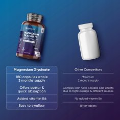 E.I. MAGNEZIJEV BISGLICINAT 180 kapsula - 1420 mg po dnevnoj porciji - MAGNEZIJEV s B6