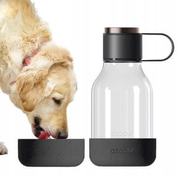 Asobu TRITAN BLACK bočica za pse s posudom, 1,5 l