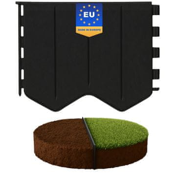 Fleksibilni rub za travnjak, crni, 10,3 m - Plastični rub za košnju za pomicanje - Traka za rub travnjaka, Ograničenje cvjetnjaka, Izdržljiva