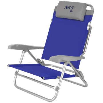 NILS CAMP Sklopiva kamperska stolica 2 u 1 NC3502 plavo-siva