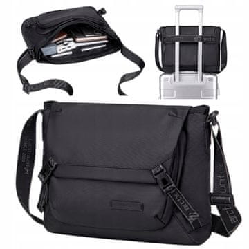Velika torba za rame, urbana, vodootporna, univerzalna, za tablet, 9,5 l, K00528Crna