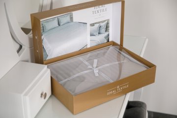 PREMIUM SET POSTELJINE OD SATENA BOJE ŠAMPANJAC 200X220, PAMUK, DUPLI, EURO