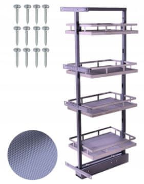 High Cargo Mini 4 puno dno s produžetkom 127-157 cm do stupa 4 police TMY