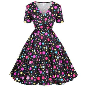 Pin-up haljina sa ŠARENIM KRUMPIROM, točkicama, retro 60-e, 70-e, 80-e Pin-up haljina sa ŠARENIM KRUMPIROM, točkicama, retro 60-e, 70-e, 80-e